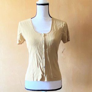 NWT Sz S Carducci Gold Button Down Stretchy Top
